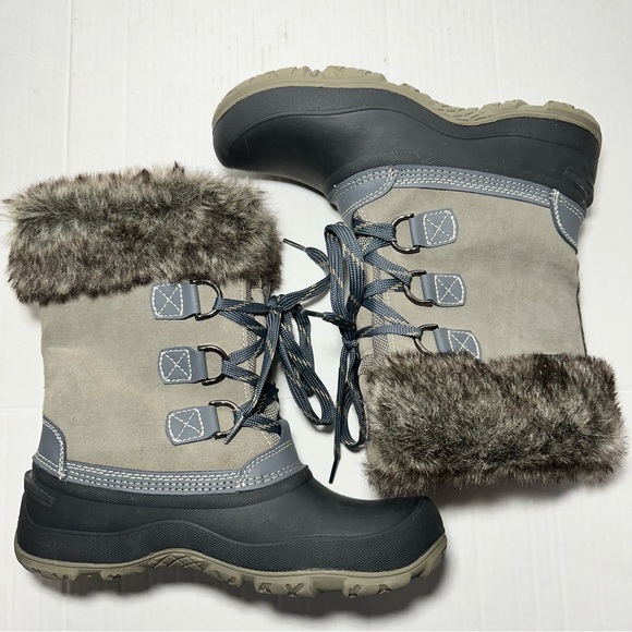 KHOMBU | Leather & Faux Fur Slope Thermolite Terrain Winter Snow Boot | Size 8 - Picture 2 of 15